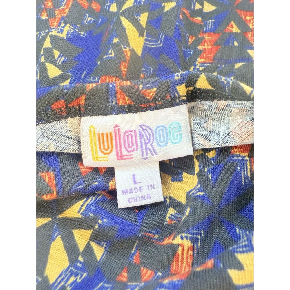LuLaRoe Julia Dress Large Color Multicolor Stretch Knee Length Comfy - Picture 13 of 15